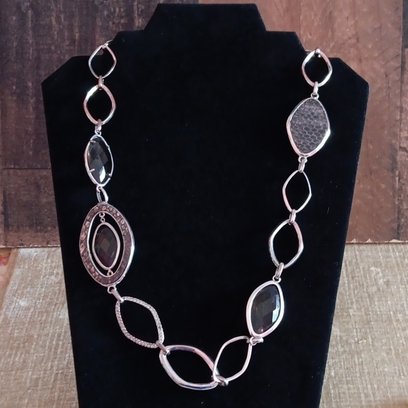 AK Silver Tone Large Chunky Link Necklace - Picture 1 of 9